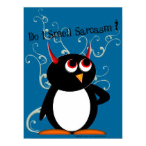 Smell Sarcasm? Evil Penguin Poster posters by audrart Smell Sarcasm? Evil Penguin Poster posters