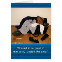 Smells like Birthday Cake Funny Greeting Card