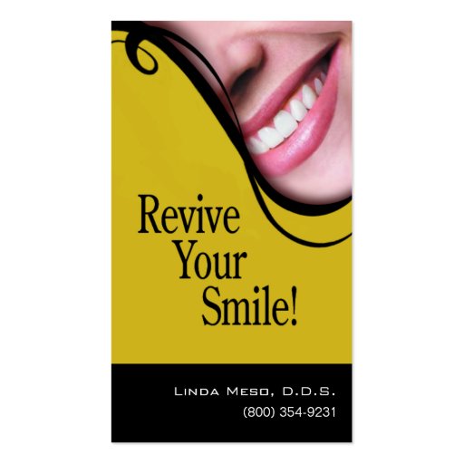"Smile 2" Dentist Hygienist Cosmetic Dentistry Business Card Template (front side)