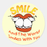 Smile and the World Smiles with You Round Sticker