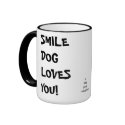 Smile DOG loves you mugs by talbotland Smile DOG loves you mugs