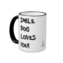Smile DOG loves you mugs by talbotland Smile DOG loves you mugs