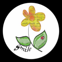 smile flower stickers