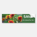 Smile Flowers Inspirational Bumper Sticker