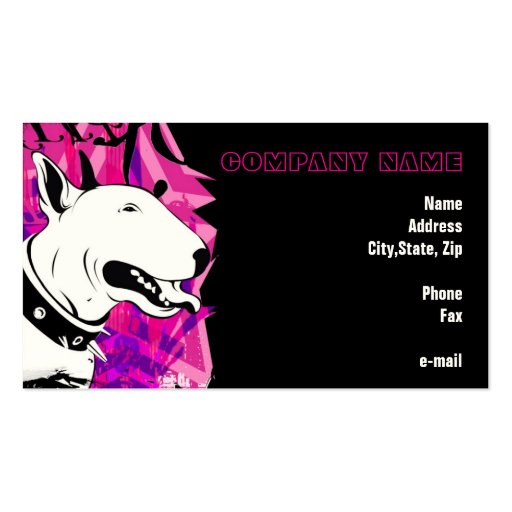 Smile for me! Bull Terrier Illustrated Business Card Template