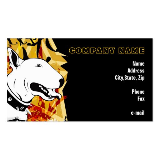 Smile for me! Yellow Bull Terrier Illustrated Business Card (front side)