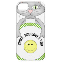 Smile God loves you cat iPhone 5 Covers