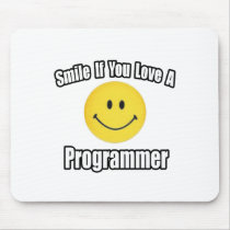 Smile If You Love a Programmer mousepads by Programmer_Shirts Smile If You Love a Programmer mousepads