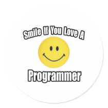 Smile If You Love a Programmer stickers by Programmer_Shirts Smile If You Love a Programmer stickers