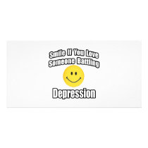 Smile If You Love Someone Battling Depression photo cards
