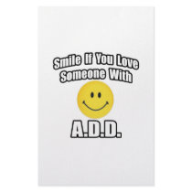 Smile If You Love Someone With A.D.D Stationery Design
