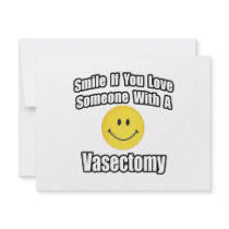 Smile If You Love Someone With A Vasectomy Personalized Invites