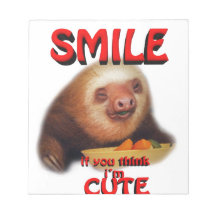 smile if you think i'm cute. memo pad