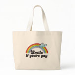 Smile if you're gay T-shirt bags