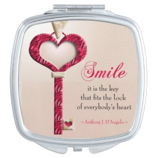Smile Is The Key Motivational Quote Makeup Mirror