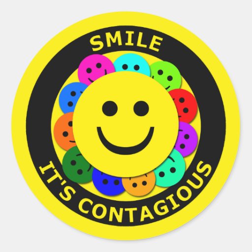 Smile Its Contagious Classic Round Sticker Zazzle