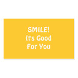 SMILE! It's Good For You. Yellow. Business Card Template