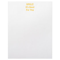 SMILE! It's Good For You. Yellow. Customized Letterhead