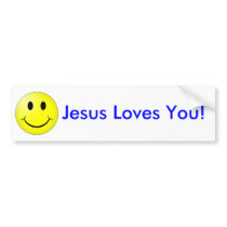 Smile Jesus Loves You Bumper Sticker bumper stickers