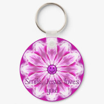 Smile, Jesus loves you! keychains