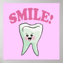 Smile Kawaii Tooth Art Print