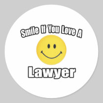Smile...Love a Lawyer Round Stickers