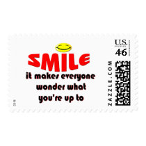 Smile - Make people wonder what your up to Postage Stamps
