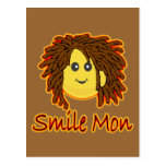 Smile Mon Fire Rasta Smiley Face Post Card