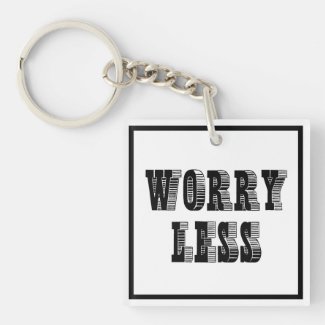 SMILE MORE - WORRY LESS DIPTYCH MOTIVATION QUOTE KEY CHAIN
