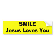 SMILEJesus Loves You bumper stickers by SherryHolderHunt SMILEJesus Loves You bumper stickers