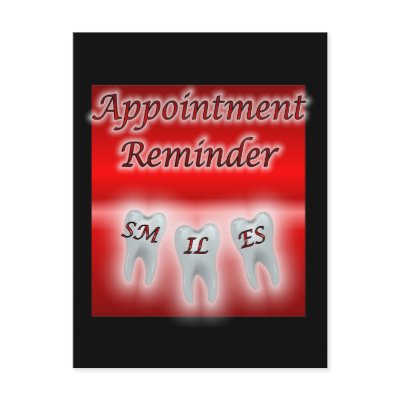 Smiles Appointment Reminder Post Card by sharpcreations
