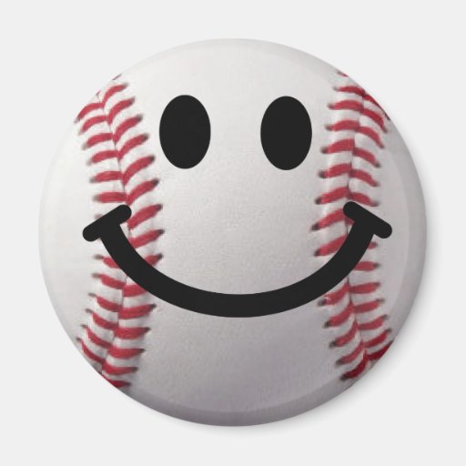 smiley baseball refrigerator magnets