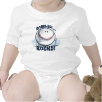 Smiley Baseball Rocks by Mudge Studios Baby Bodysuit