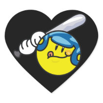 Smiley Baseball T-shirts and Gifts Heart Stickers