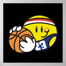 Smiley Basketball Tshirts and Gifts Posters
