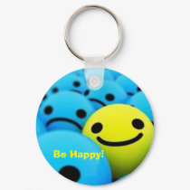 smiley, Be Happy! keychains