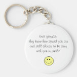 smiley, best friends:they know how stupid you a... keychain
