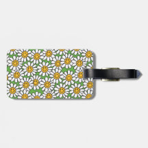 Smiley Daisy Flowers Pattern Bag Tags