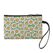 Smiley Daisy Flowers Pattern Coin Purses