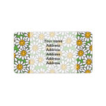 Smiley Daisy Flowers Pattern Labels