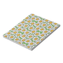 Smiley Daisy Flowers Pattern Scratch Pad