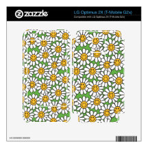 Smiley Daisy Flowers Pattern Skin For LG Optimus 2X