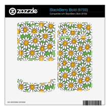Smiley Daisy Flowers Pattern Skin For BlackBerry