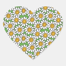 Smiley Daisy Flowers Pattern Stickers