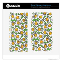 Smiley Daisy Flowers Pattern Xperia Arc Skin