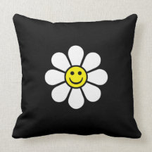 Smiley Daisy Throw Pillows