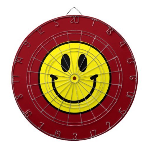 Smiley Dartboard With Darts Zazzle