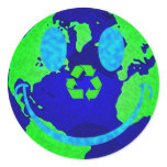 Smiley Earth Round Sticker
