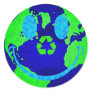 Smiley Earth Round Sticker