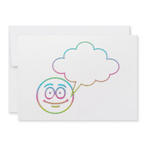 Smiley Face #1 with Speech Bubble Personalized Invites